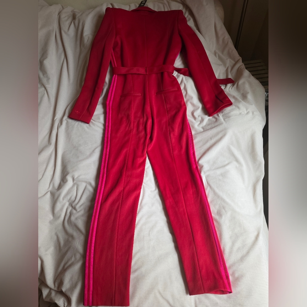 Adidas x Ivy park Jumpsuit 3.0 Power Red w/ Pink Stripes Size L BNWT - Picture 4 of 16